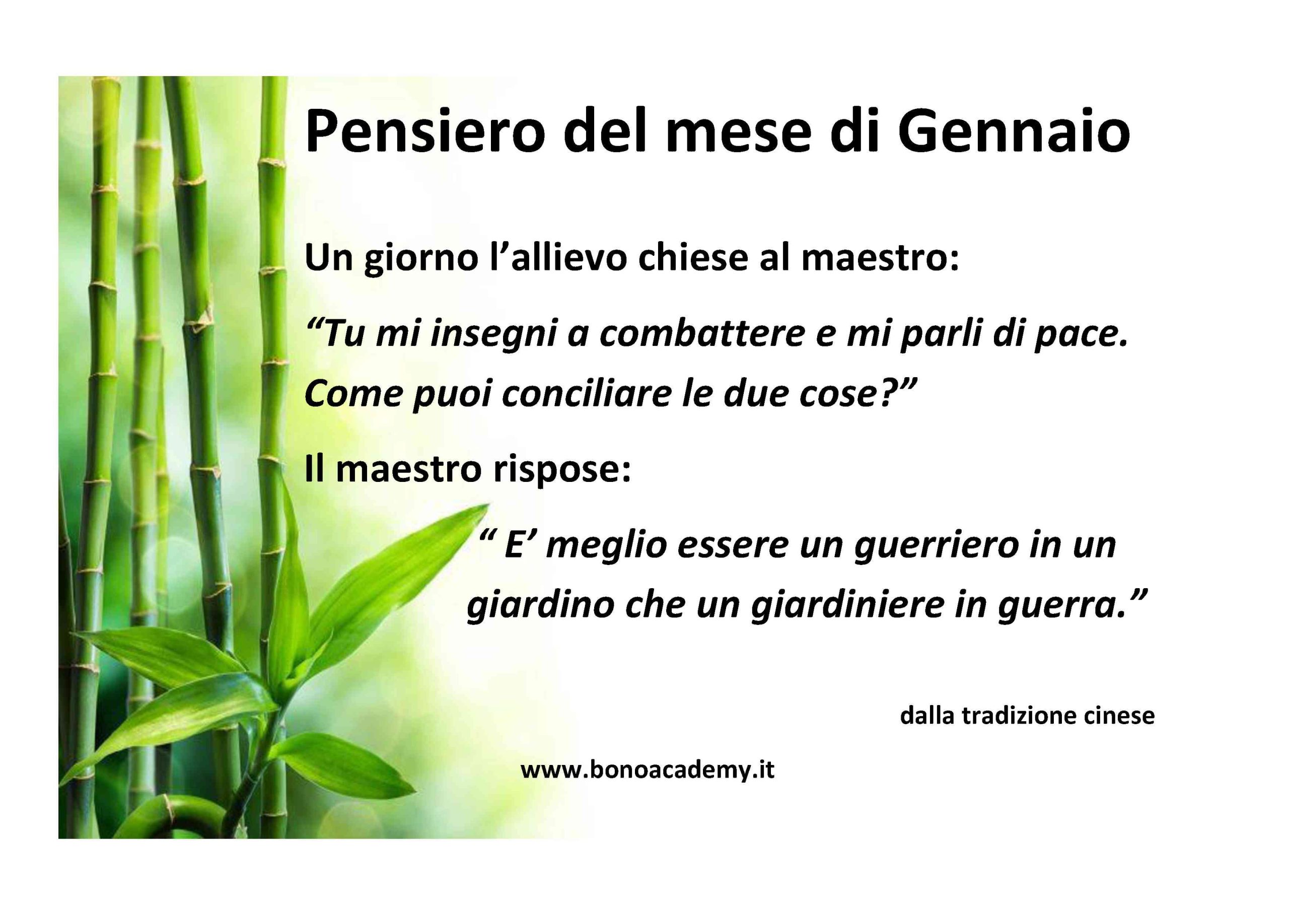 Pensiero del mese di Gennaio