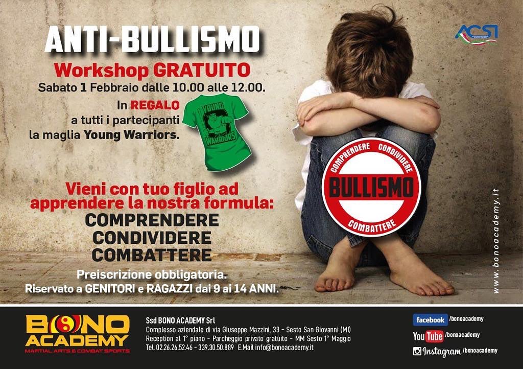 Workshop gratuito anti-bullismo – 1 febbraio 2020