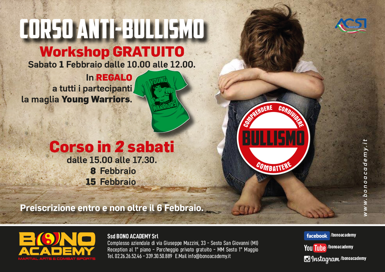 Corso anti-bullismo – 8 e 15 febbraio 2020